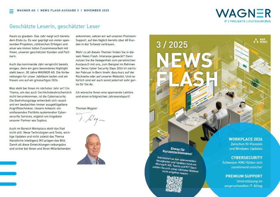 News Flash 3/2025: Cybersecurity, Workplace-Trends und Premium Support im Fokus